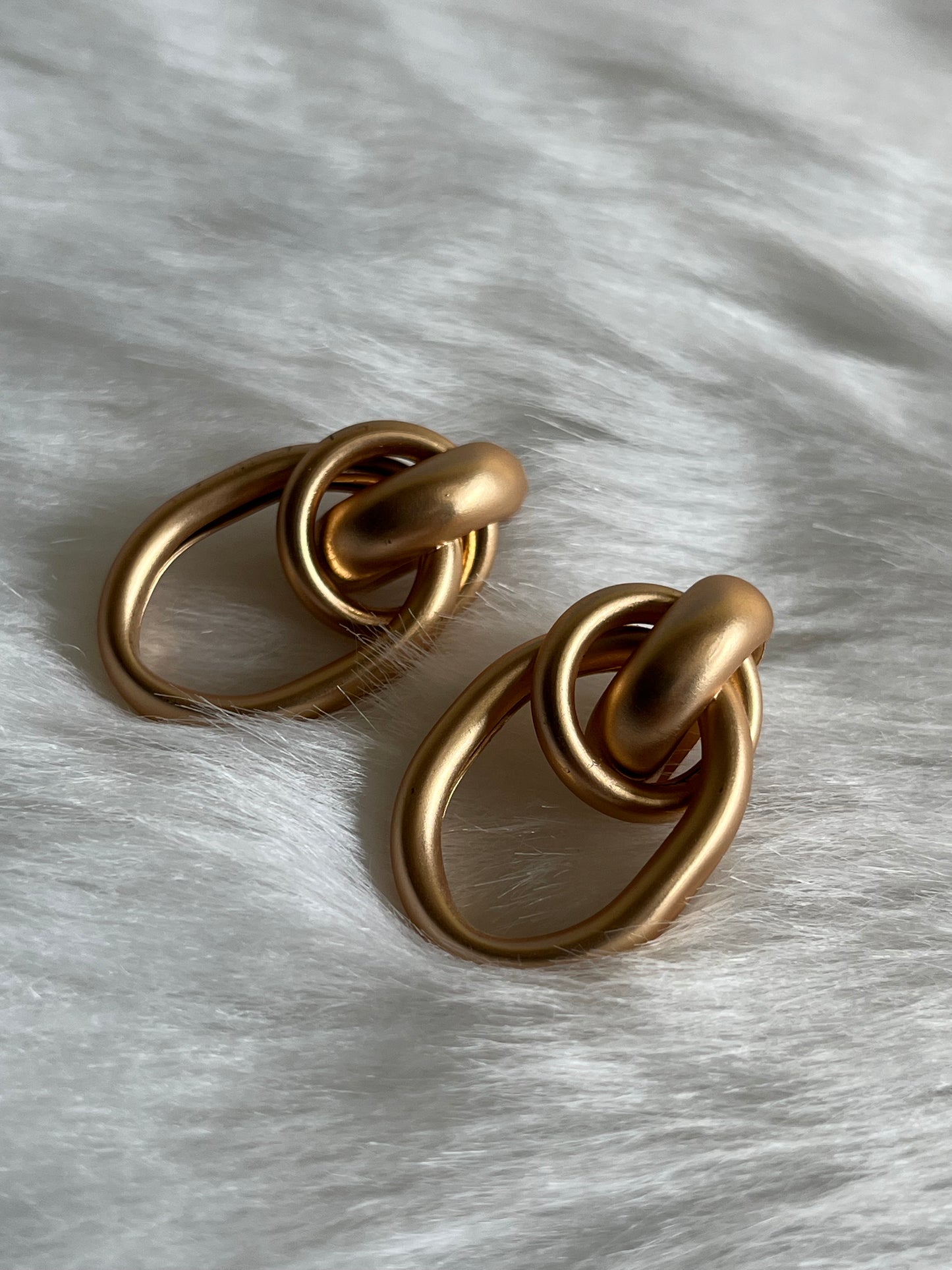 Matte Gold chunky knot earring