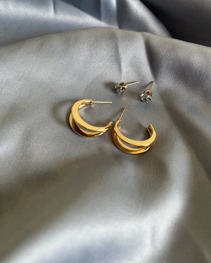 Two in one Moon Earring