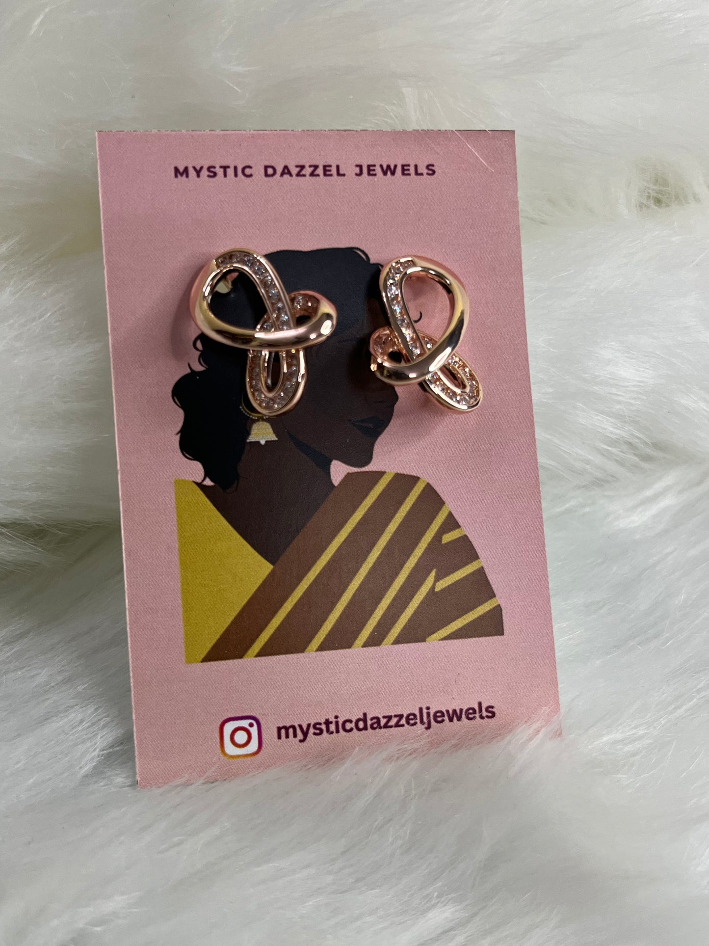 Rose Gold infinity earring