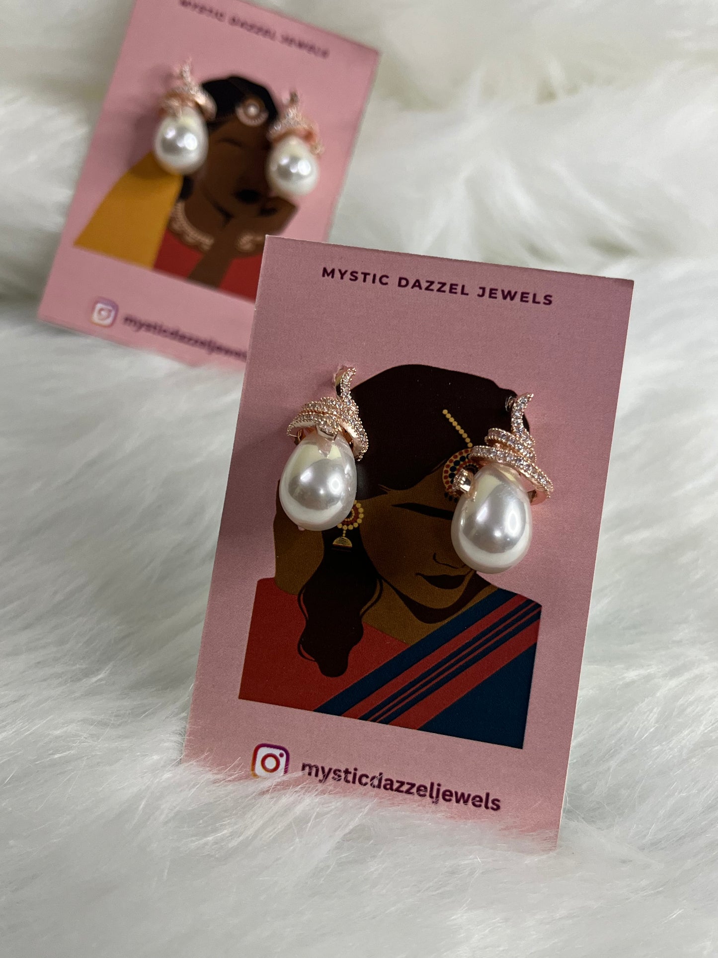 Rose gold pearl earrings