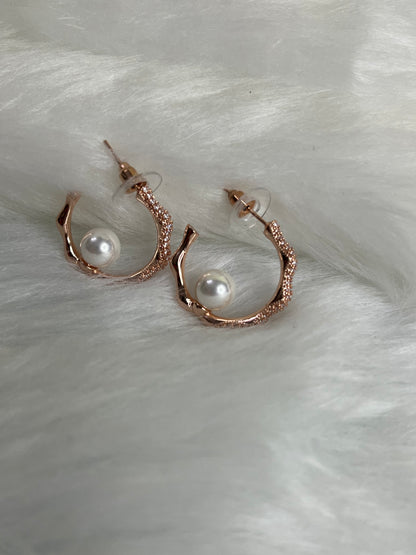 Pearl hoop earrings