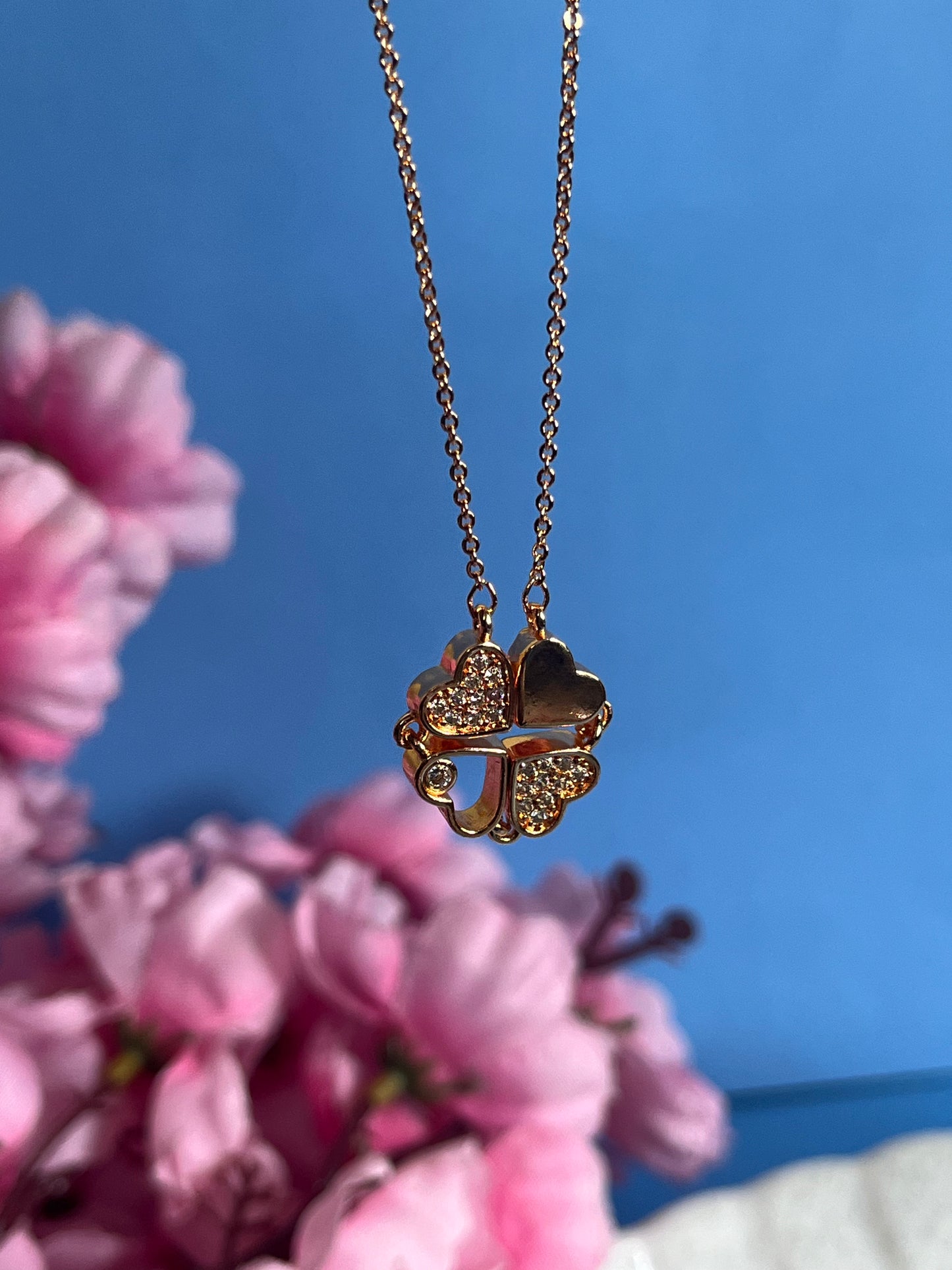 Magnetic Heart + Flower Necklace